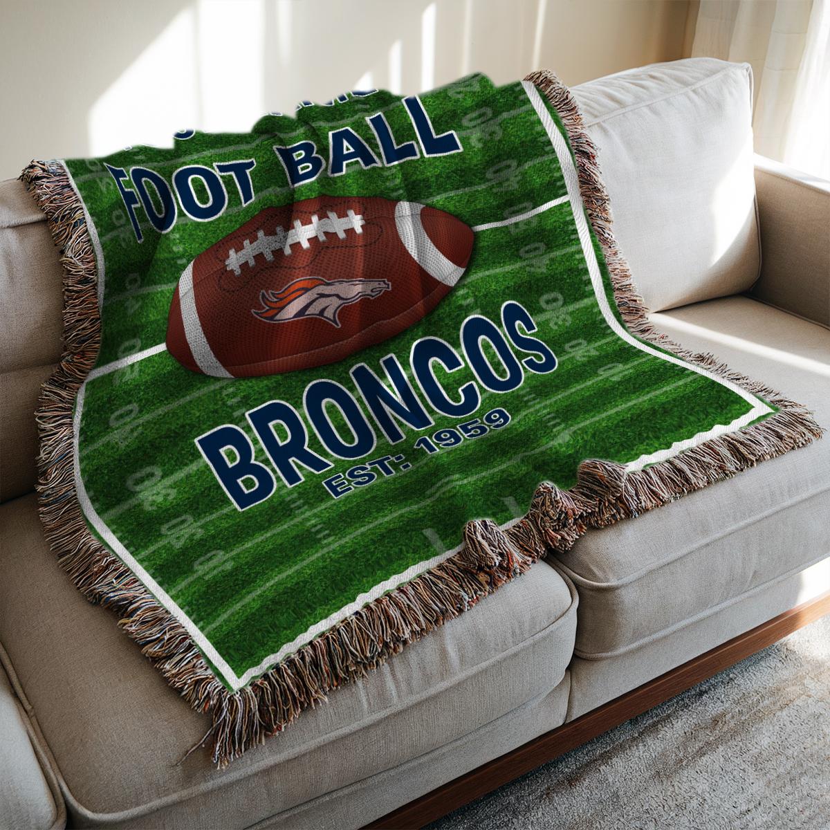 Denver Broncos Premium New Woven Throw Blanket AZTGWVB000149