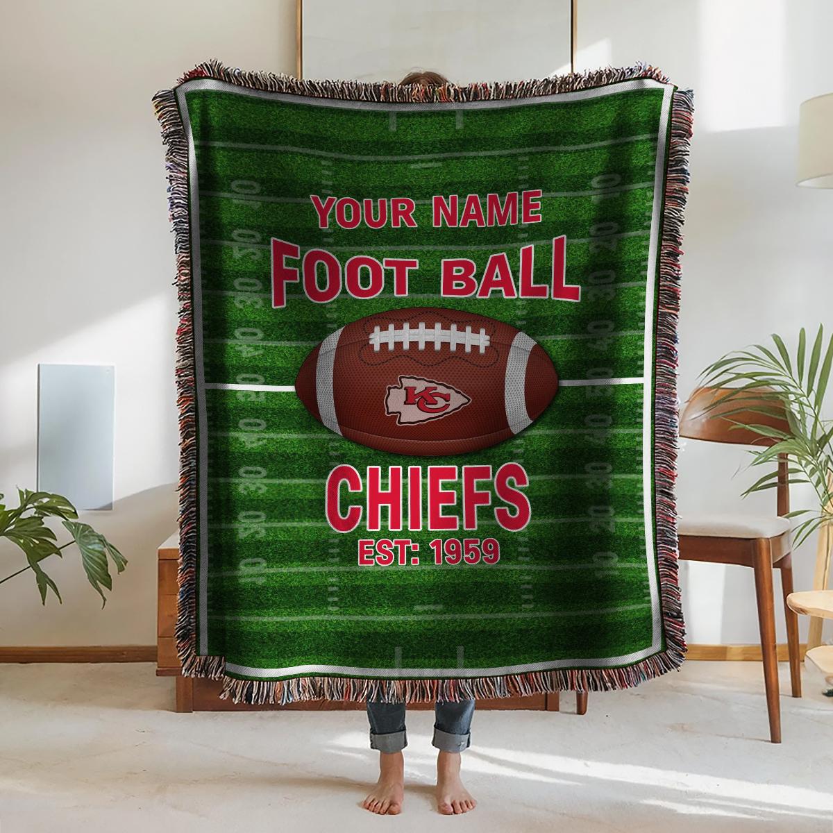 Kansas City Chiefs Premium New Woven Throw Blanket AZTGWVB000153