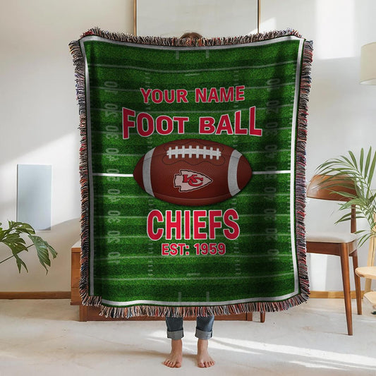 Kansas City Chiefs Premium New Woven Throw Blanket AZTGWVB000153