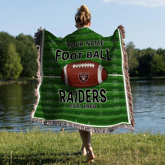 Las Vegas Raiders Premium New Woven Throw Blanket AZTGWVB000154