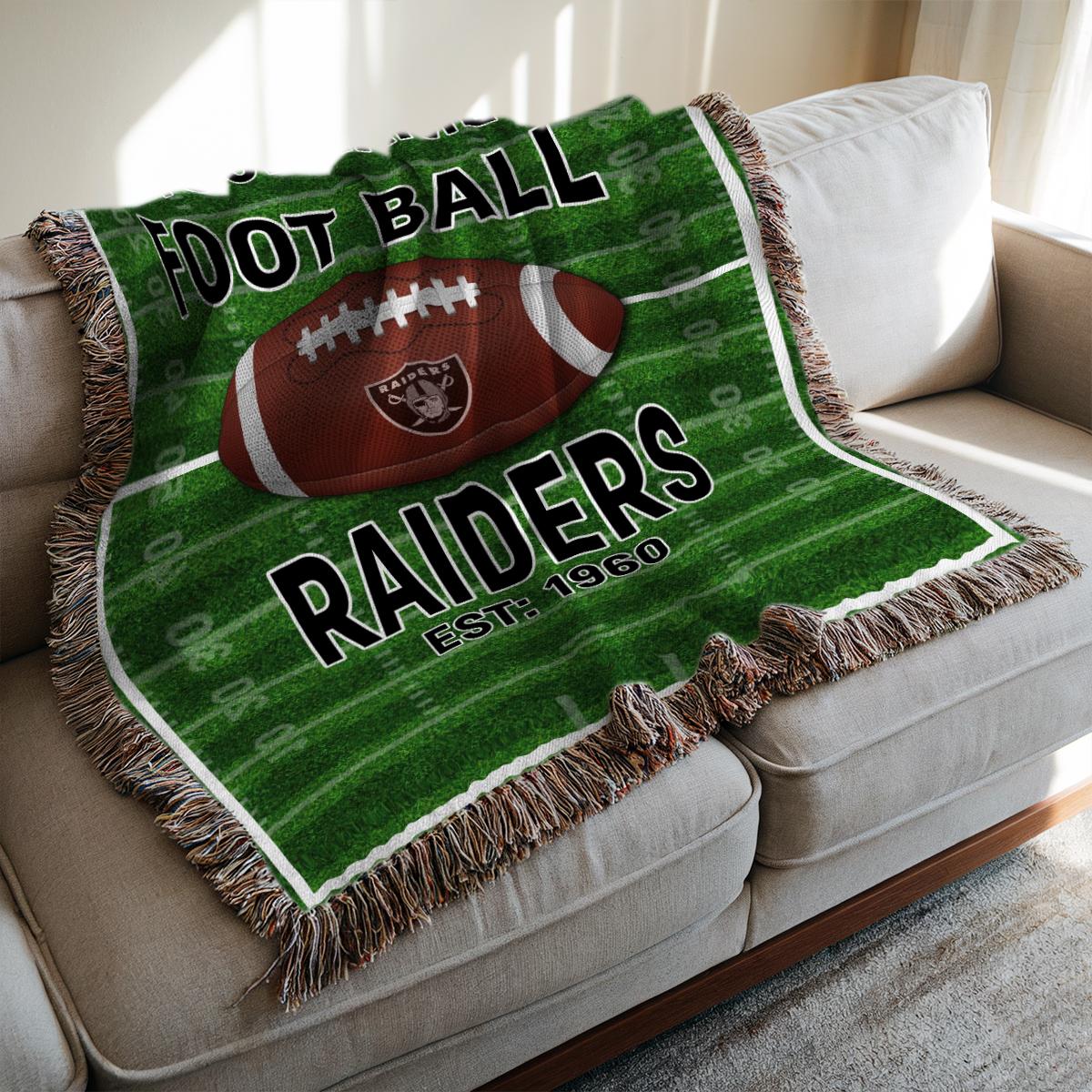 Las Vegas Raiders Premium New Woven Throw Blanket AZTGWVB000154