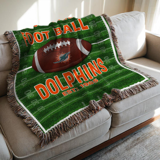 Miami Dolphins Premium New Woven Throw Blanket AZTGWVB000156