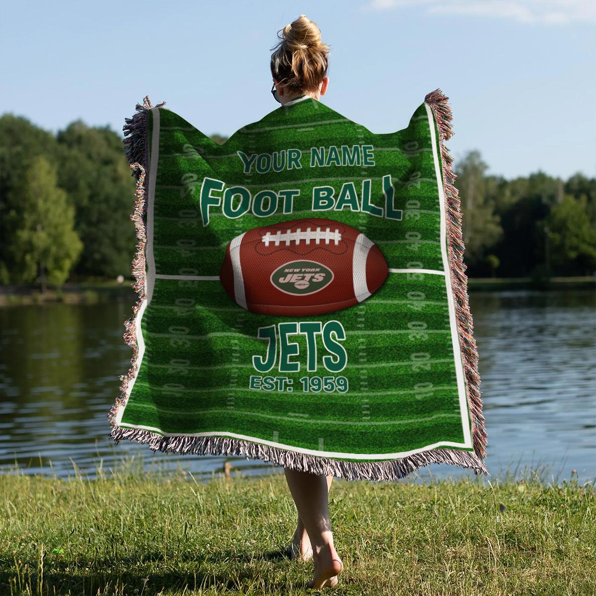 New York Jets Premium New Woven Throw Blanket AZTGWVB000158