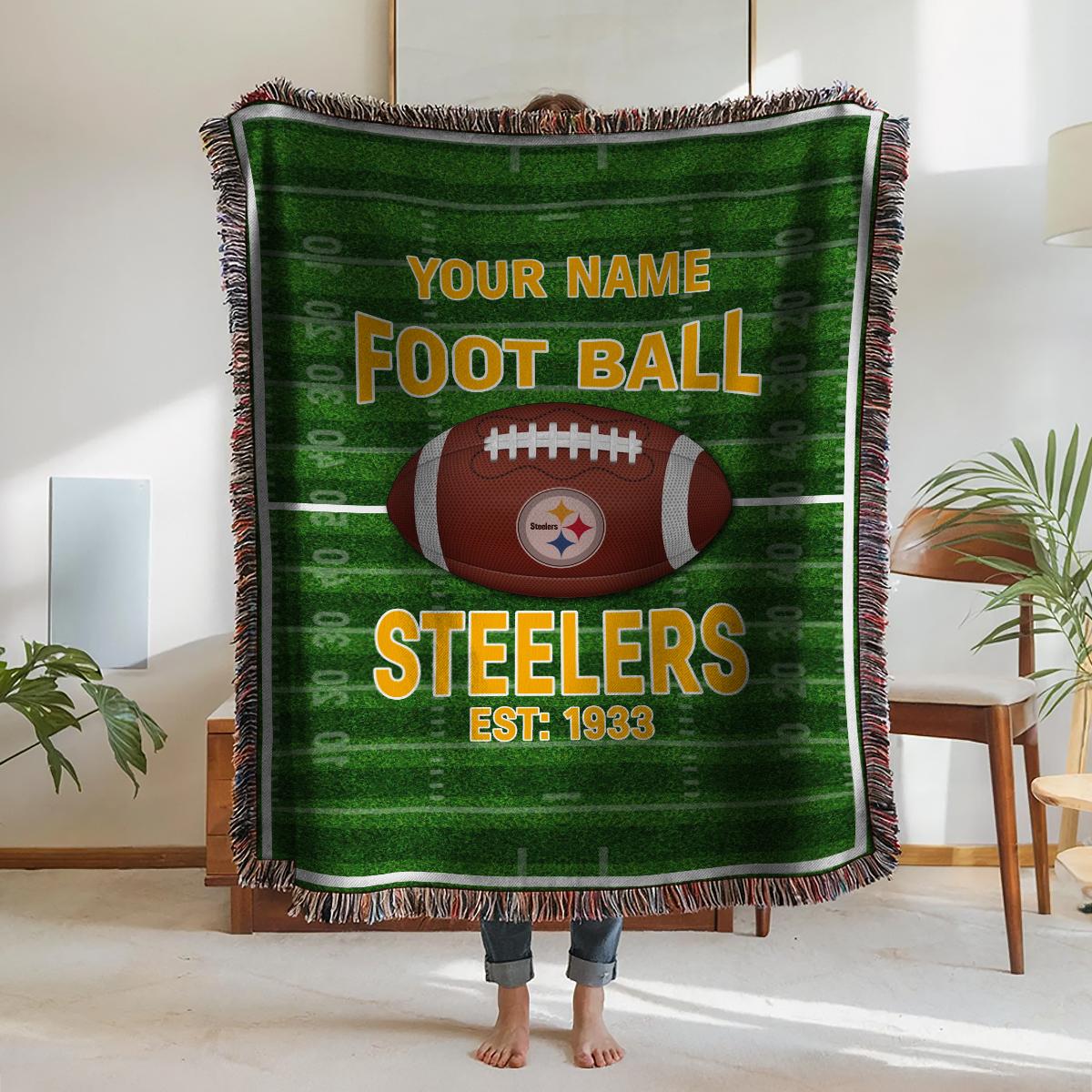 Pittsburgh Steelers Premium New Woven Throw Blanket AZTGWVB000159