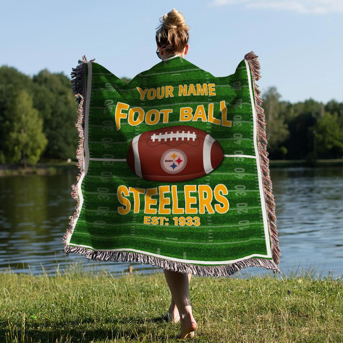 Pittsburgh Steelers Premium New Woven Throw Blanket AZTGWVB000159