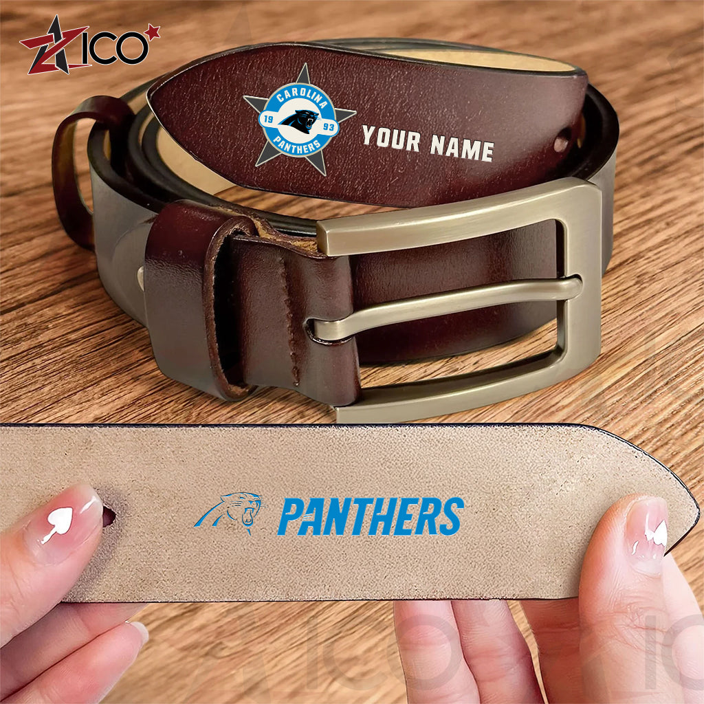 Carolina Panthers Men Leather Belt AZTN2DMLB000005