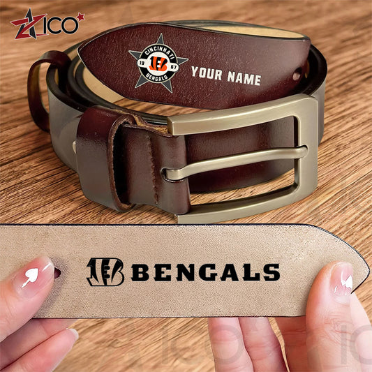 Cincinnati Bengals Men Leather Belt AZTN2DMLB000007