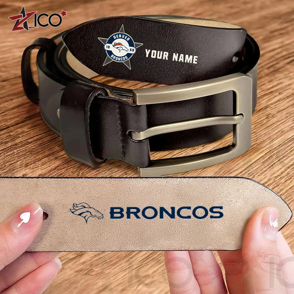 Denver Broncos Men Leather Belt AZTN2DMLB000010