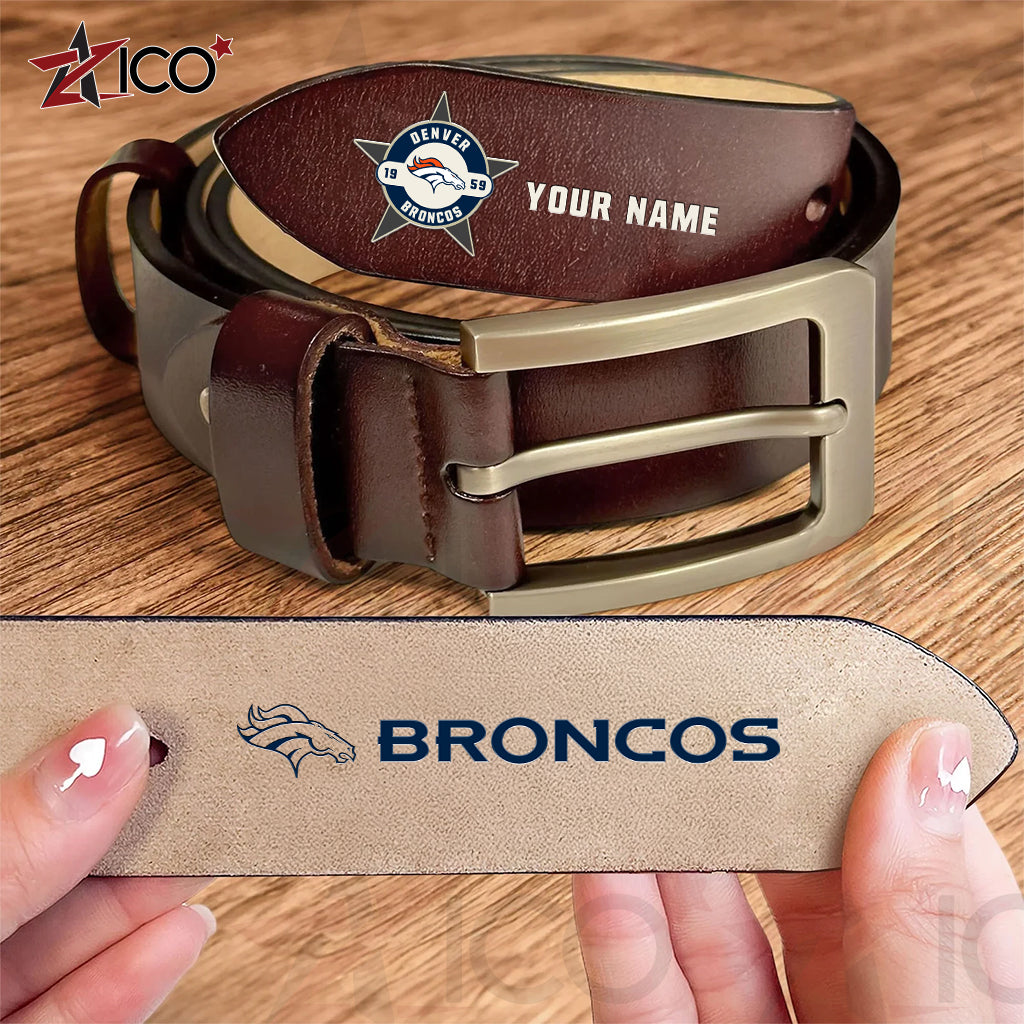 Denver Broncos Men Leather Belt AZTN2DMLB000010
