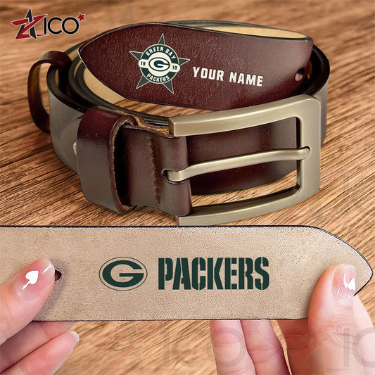 Green Bay Packers Men Leather Belt AZTN2DMLB000012