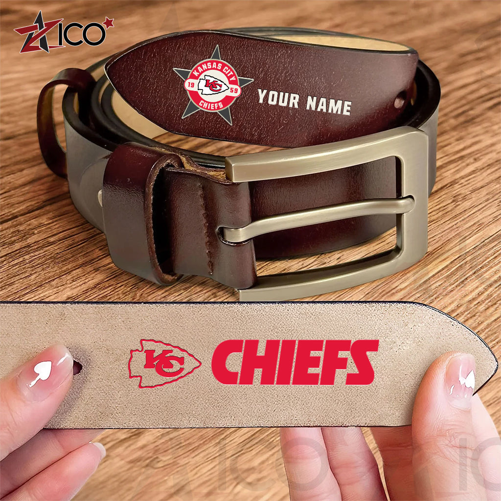 Kansas City Chiefs Men Leather Belt AZTN2DMLB000016