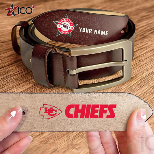 Kansas City Chiefs Men Leather Belt AZTN2DMLB000016