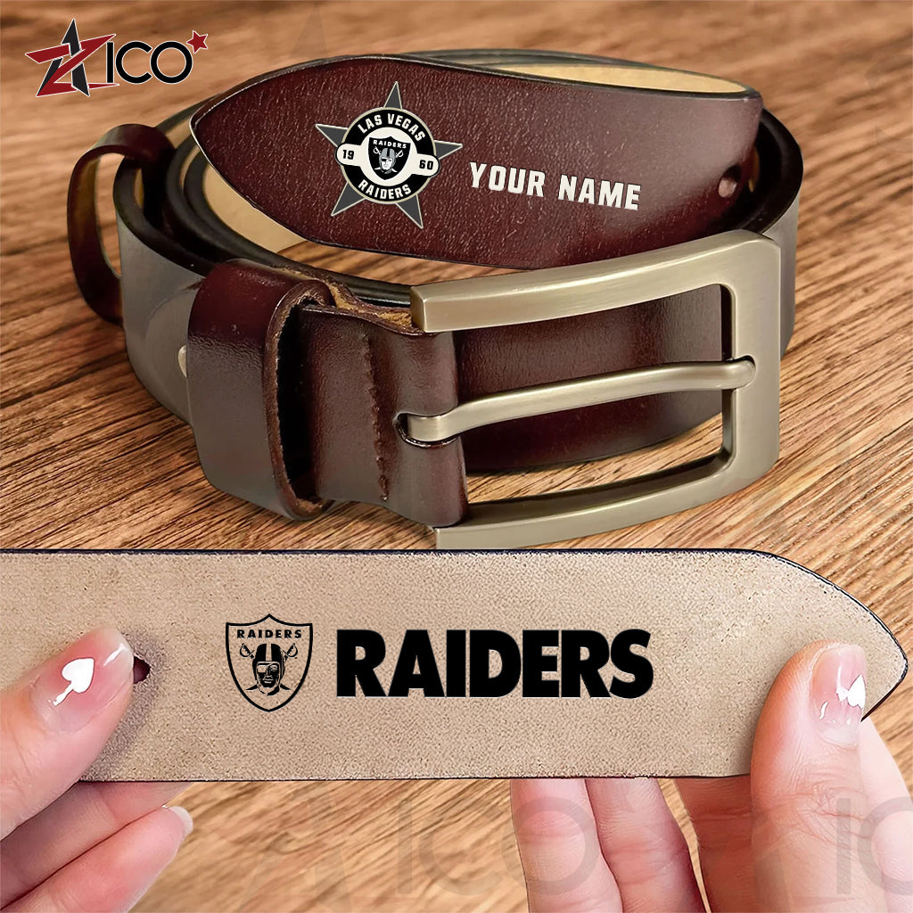 Las Vegas Raiders Men Leather Belt AZTN2DMLB000017