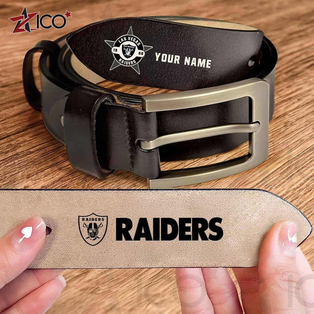 Las Vegas Raiders Men Leather Belt AZTN2DMLB000017