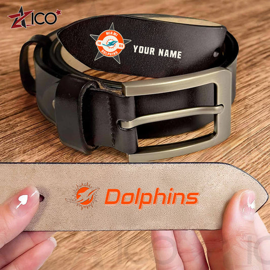 Miami Dolphins Men Leather Belt AZTN2DMLB000020