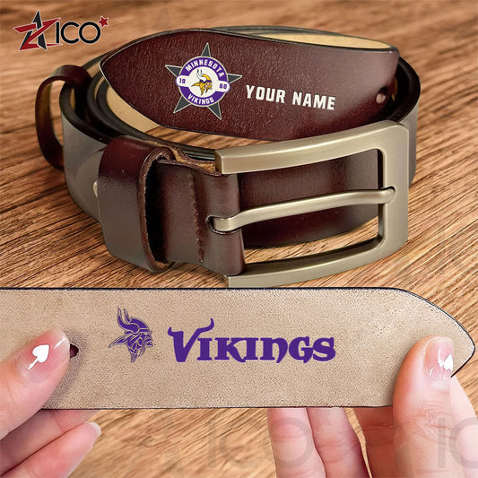 Minnesota Vikings Men Leather Belt AZTN2DMLB000021
