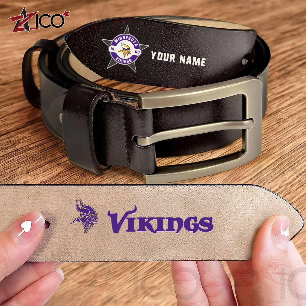 Minnesota Vikings Men Leather Belt AZTN2DMLB000021