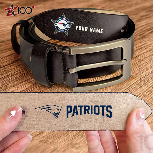New England Patriots Men Leather Belt AZTN2DMLB000022