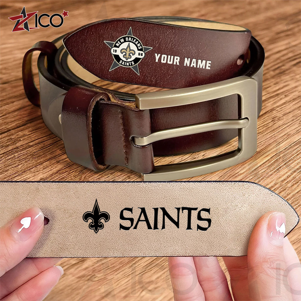 New Orleans Saints Men Leather Belt AZTN2DMLB000023