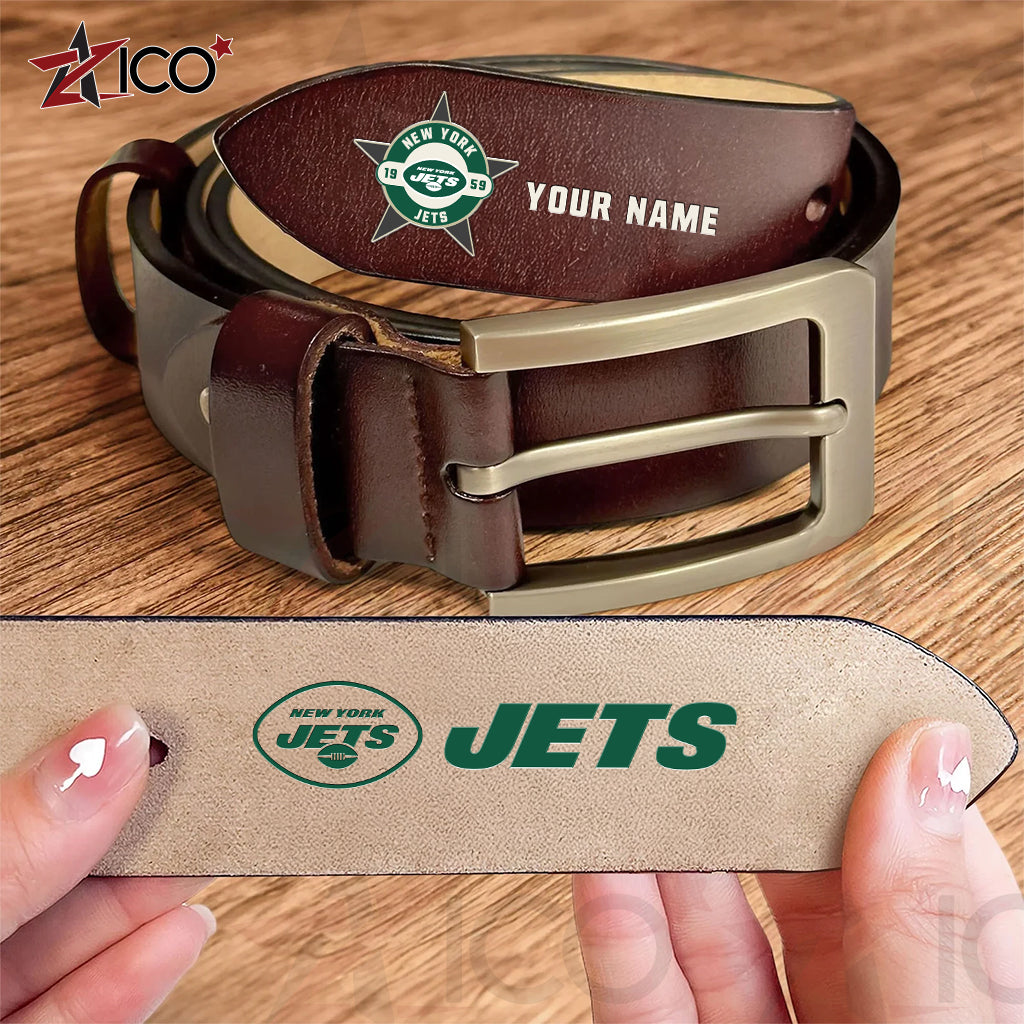 New York Jets Men Leather Belt AZTN2DMLB000025