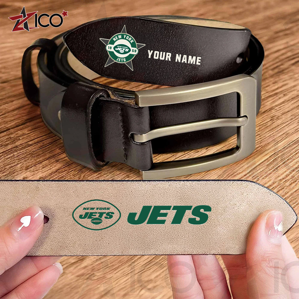 New York Jets Men Leather Belt AZTN2DMLB000025