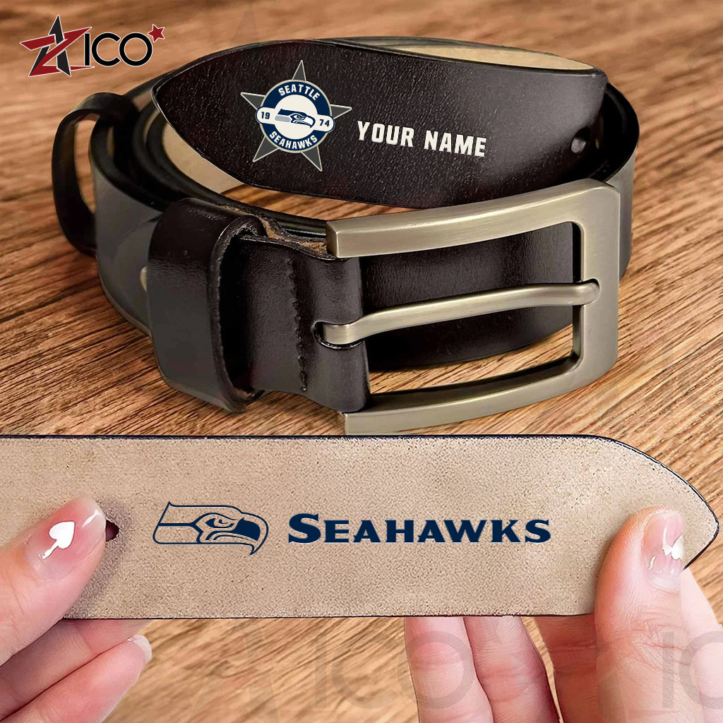 Seattle Seahawks Men Leather Belt AZTN2DMLB000029