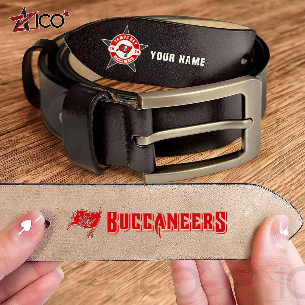 Tampa Bay Buccaneers Men Leather Belt AZTN2DMLB000030