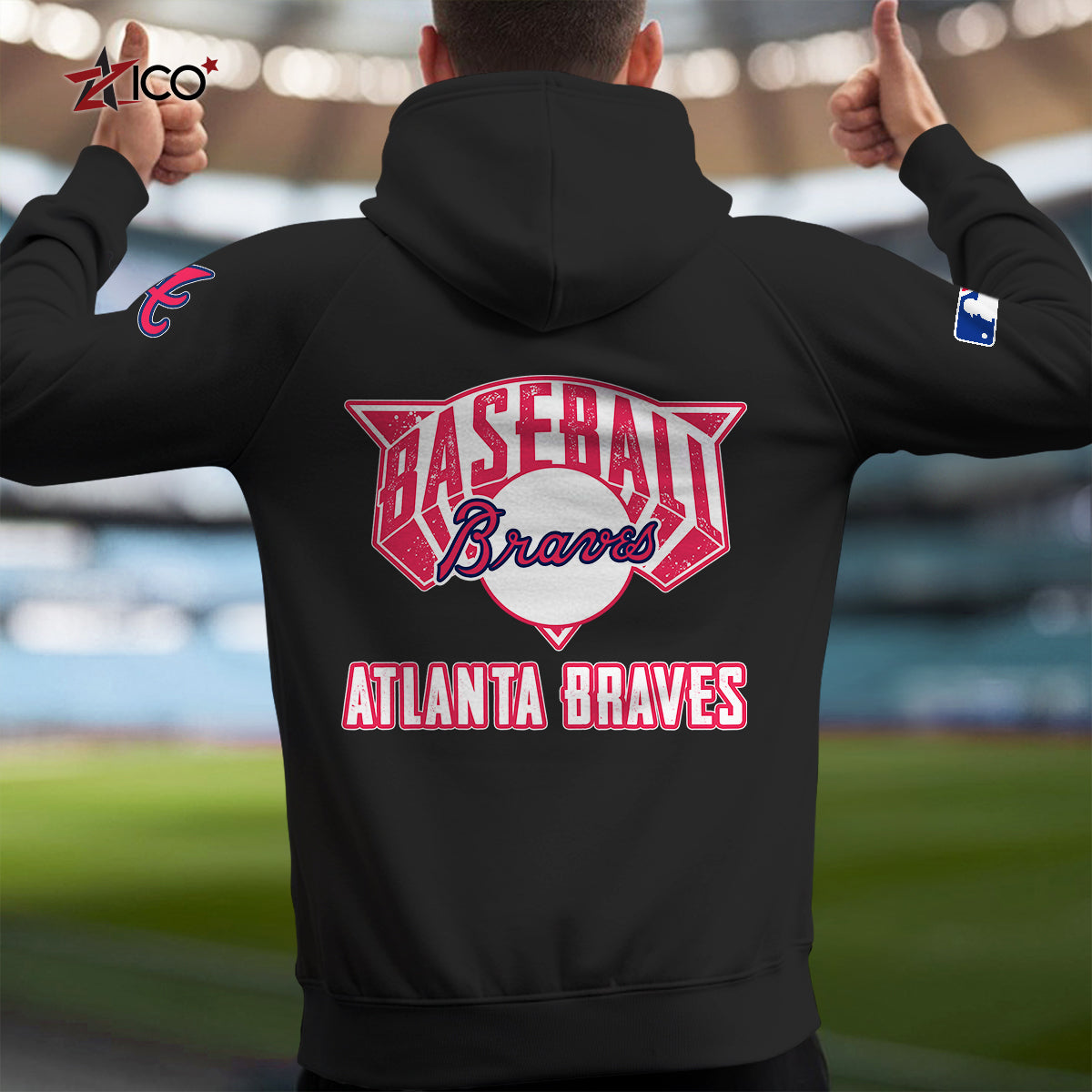 Atlanta Braves New Collection Multi-Pockets Zip Hoodie MLB AZTNMZHD000192