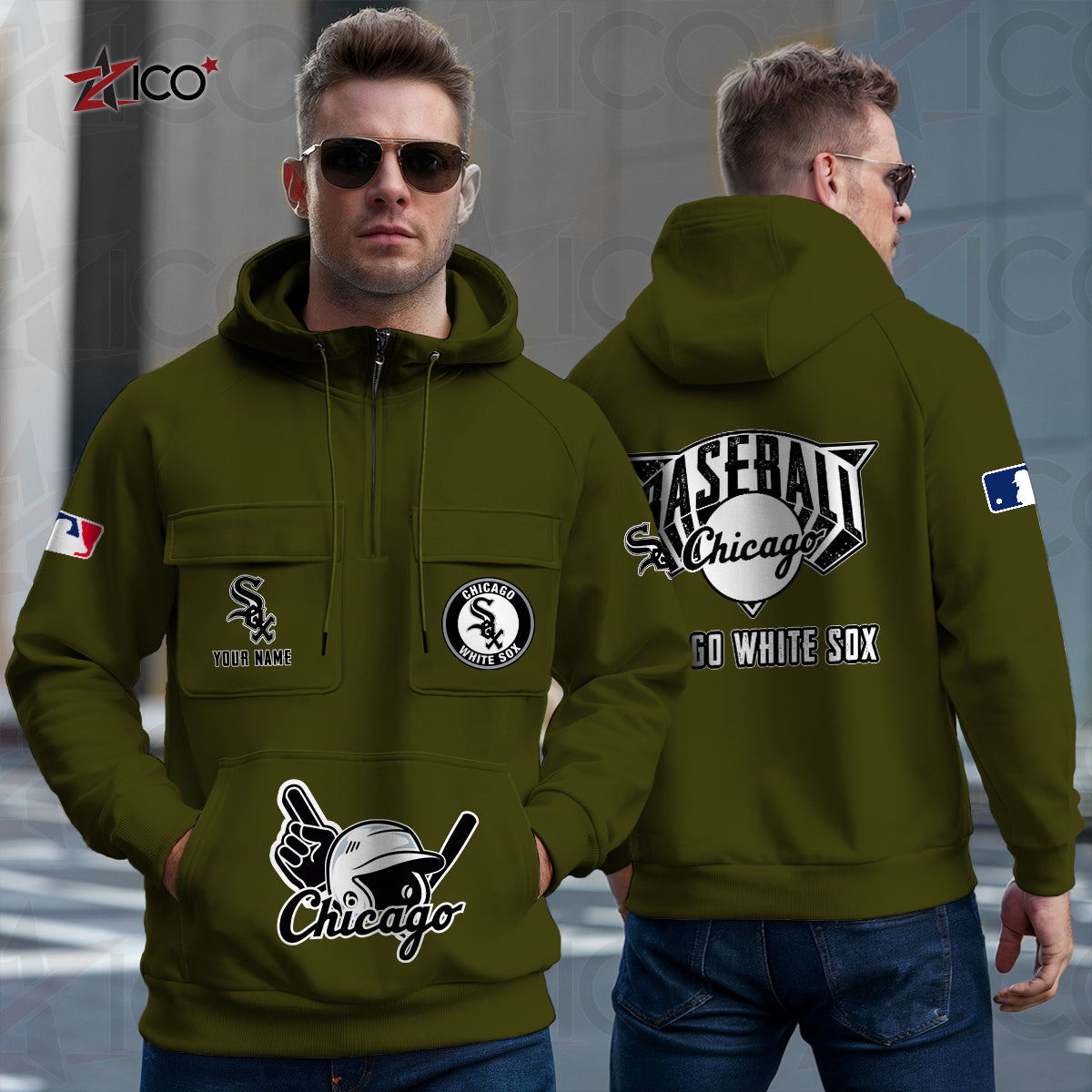 Chicago White Sox New Collection Multi-Pockets Zip Hoodie MLB AZTNMZHD000196