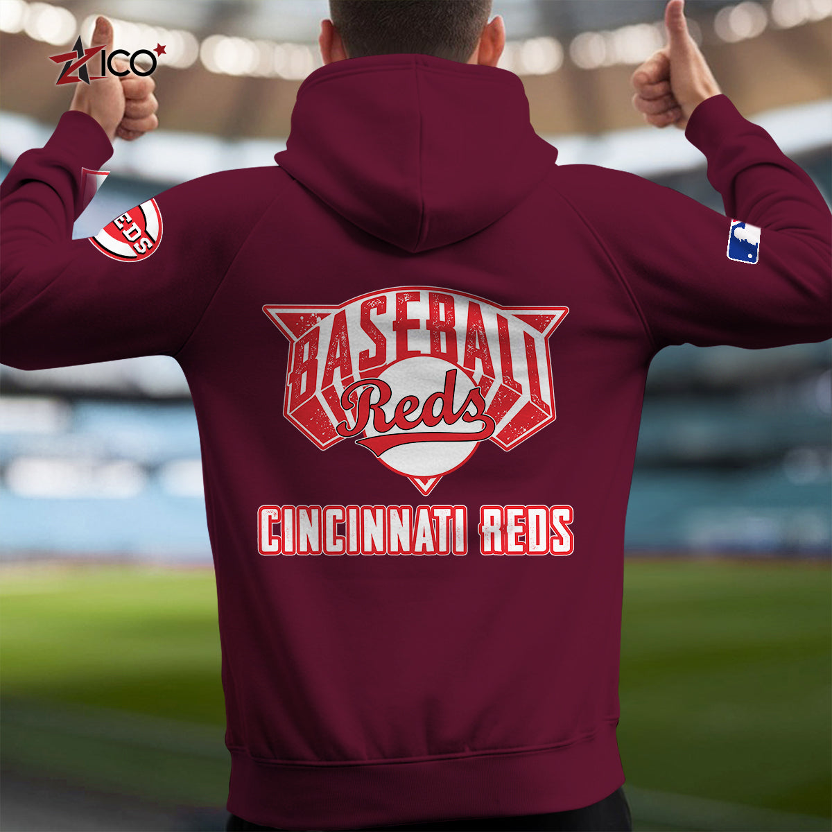 Cincinnati Reds New Collection Multi-Pockets Zip Hoodie MLB AZTNMZHD000197