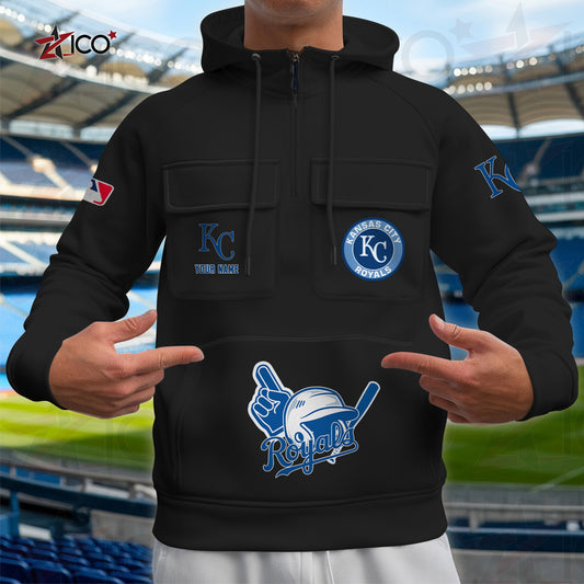 Kansas City Royals New Collection Multi-Pockets Zip Hoodie MLB AZTNMZHD000202