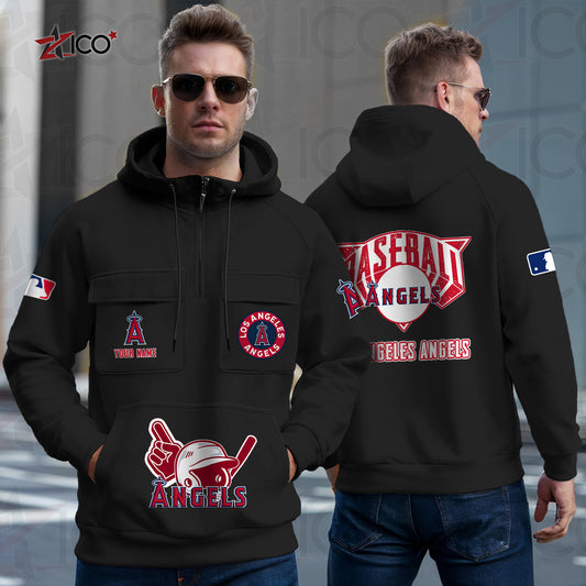 Los Angeles Angels New Collection Multi-Pockets Zip Hoodie MLB AZTNMZHD000203
