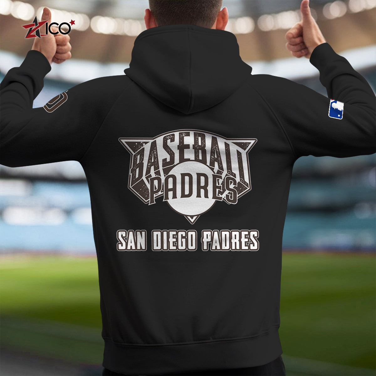 San Diego Padres New Collection Multi-Pockets Zip Hoodie MLB AZTNMZHD000213