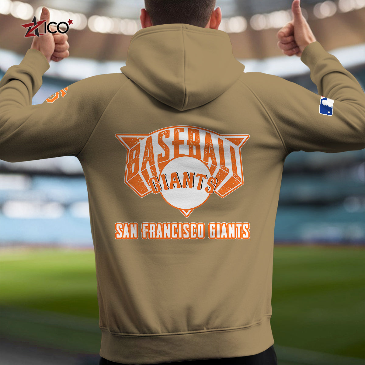 San Francisco Giants New Collection Multi-Pockets Zip Hoodie MLB AZTNMZHD000214