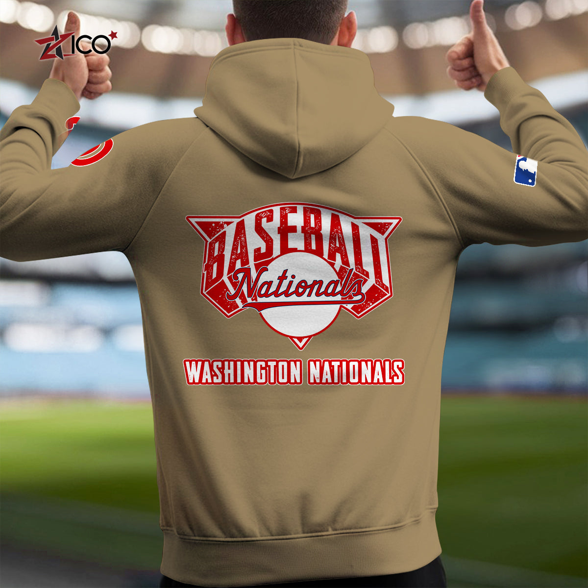 Washington Nationals New Collection Multi-Pockets Zip Hoodie MLB AZTNMZHD000220