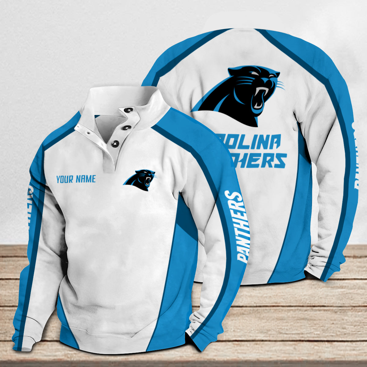 Carolina Panthers Casual Colorful Stand Collar Sweatshirt Premium Edition AZTNSCSW000099