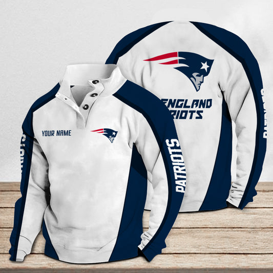 New England Patriots Casual Colorful Stand Collar Sweatshirt Premium Edition AZTNSCSW000125