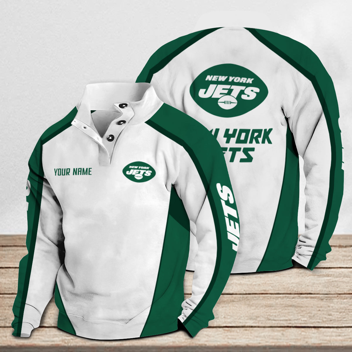New York Jets Casual Colorful Stand Collar Sweatshirt Premium Edition AZTNSCSW000126