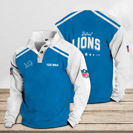 Detroit Lions Casual Stand Collar Sweatshirt Premium New Edition AZTNSCSW000294