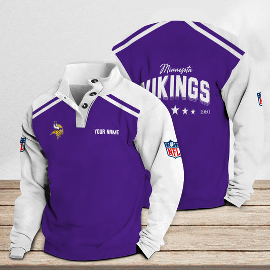 Minnesota Vikings Casual Stand Collar Sweatshirt Premium New Edition AZTNSCSW000297