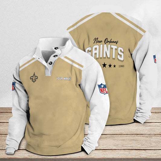 New Orleans Saints Casual Stand Collar Sweatshirt Premium New Edition AZTNSCSW000298