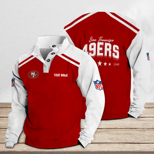 San Francisco 49ers Casual Stand Collar Sweatshirt Premium New Edition AZTNSCSW000301