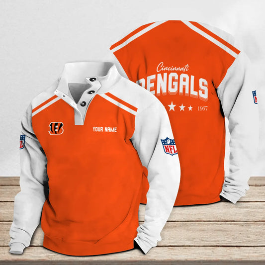 Cincinnati Bengals Casual Stand Collar Sweatshirt Premium New Edition AZTNSCSW000307