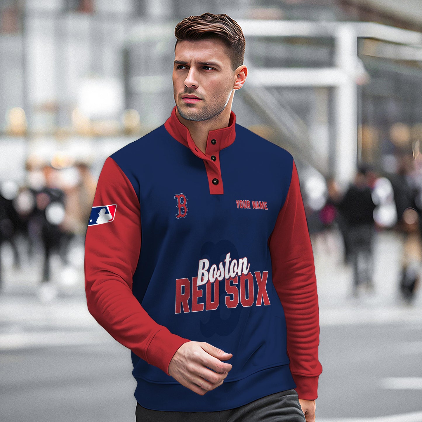 Boston Red Sox New Collection Casual Stand Collar Sweatshirt MLB AZTNSCSW000414