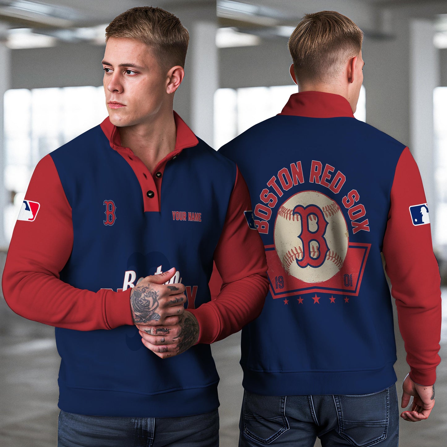 Boston Red Sox New Collection Casual Stand Collar Sweatshirt MLB AZTNSCSW000414