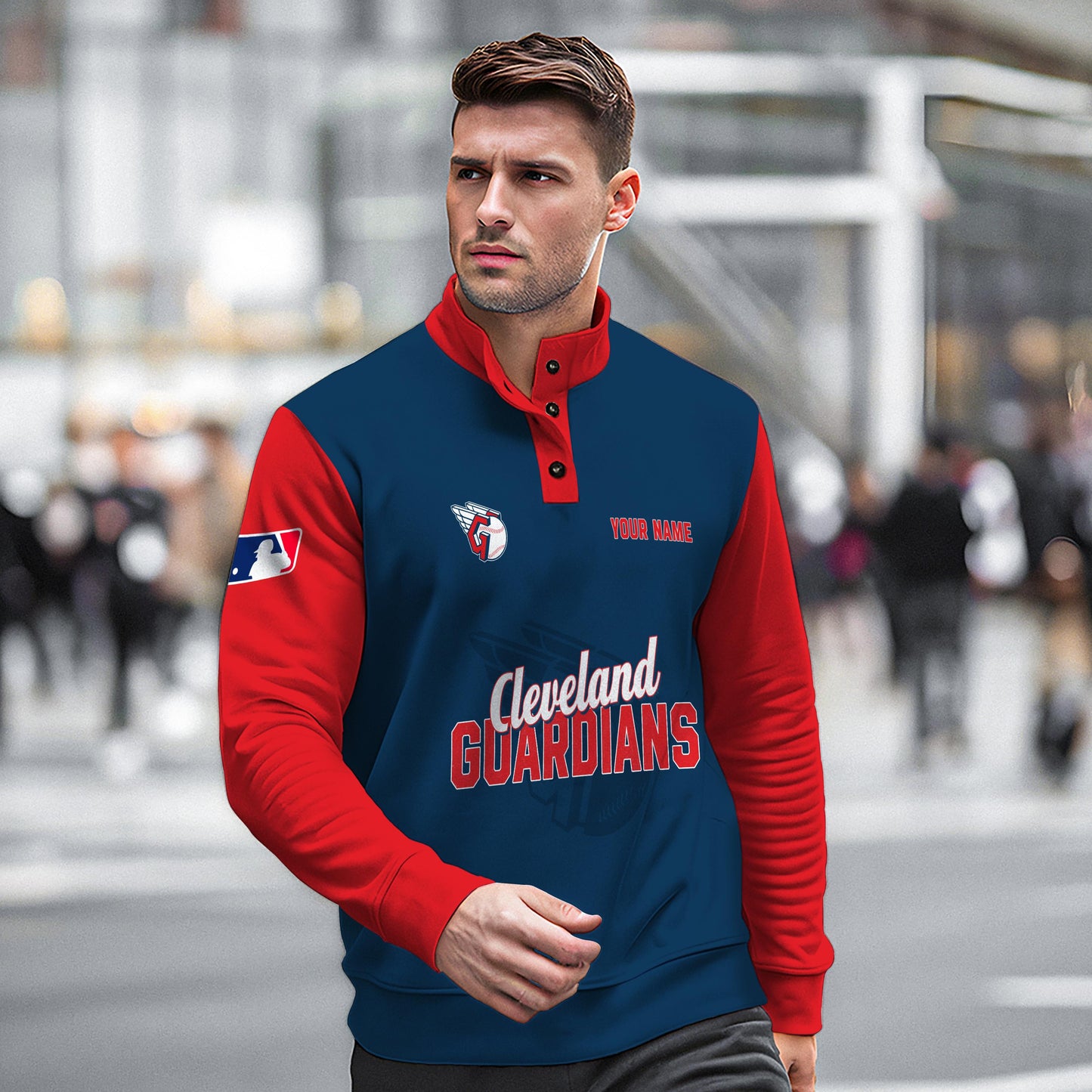 Cleveland Guardians New Collection Casual Stand Collar Sweatshirt MLB AZTNSCSW000418
