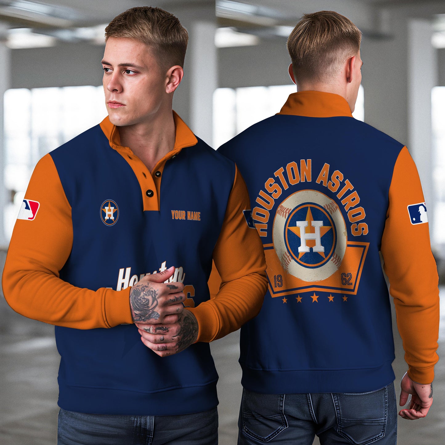 Houston Astros New Collection Casual Stand Collar Sweatshirt MLB AZTNSCSW000421