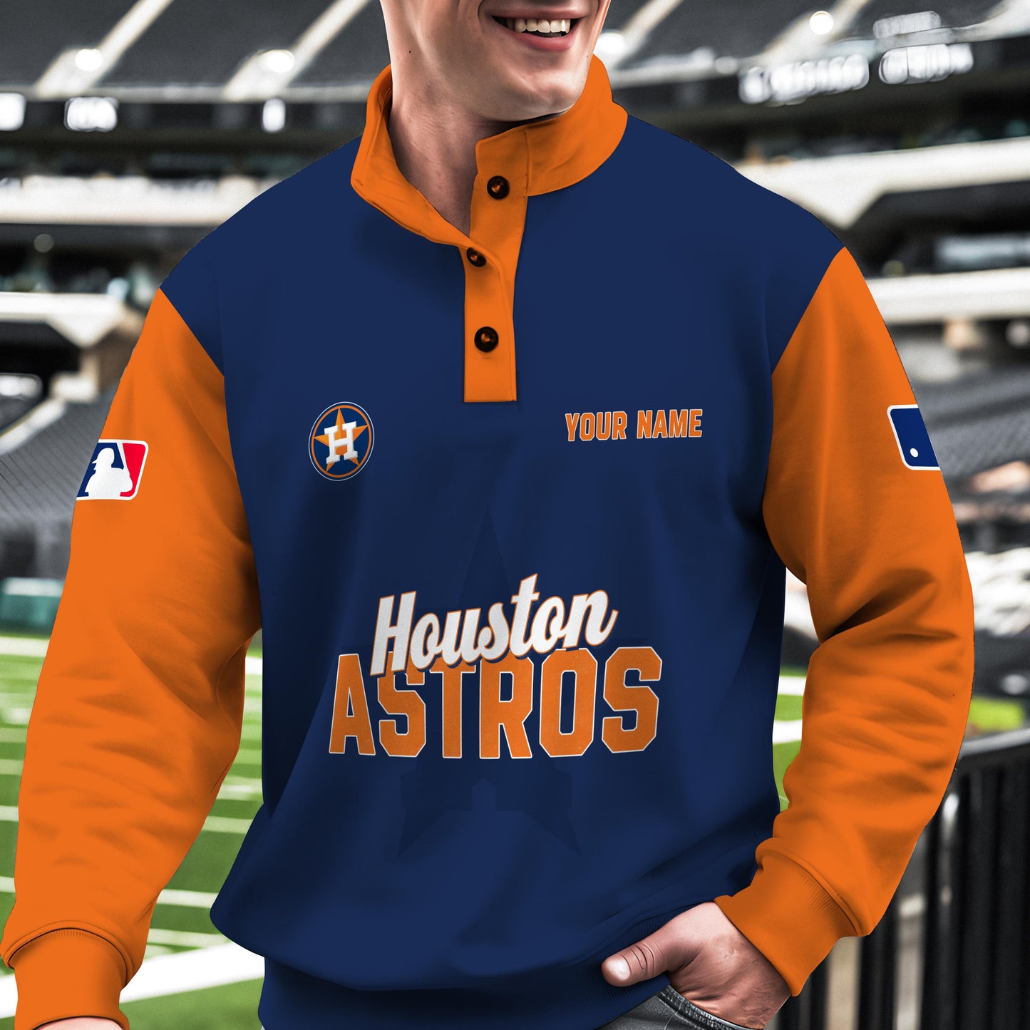 Houston Astros New Collection Casual Stand Collar Sweatshirt MLB AZTNSCSW000421