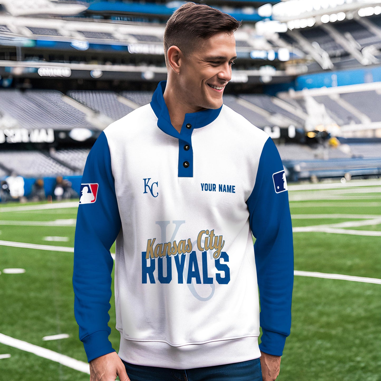 Kansas City Royals New Collection Casual Stand Collar Sweatshirt MLB AZTNSCSW000422