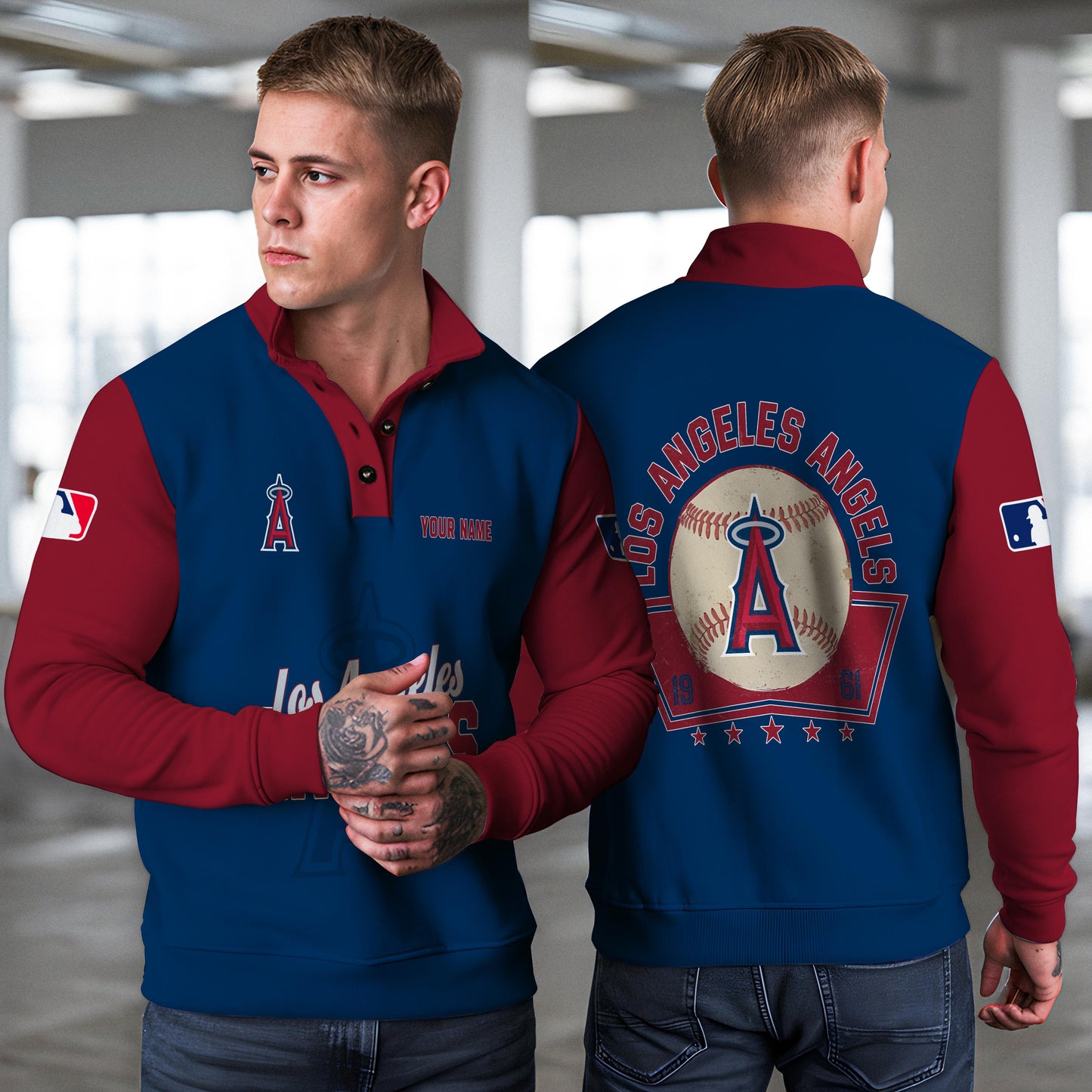 Los Angeles Angels New Collection Casual Stand Collar Sweatshirt MLB AZTNSCSW000423